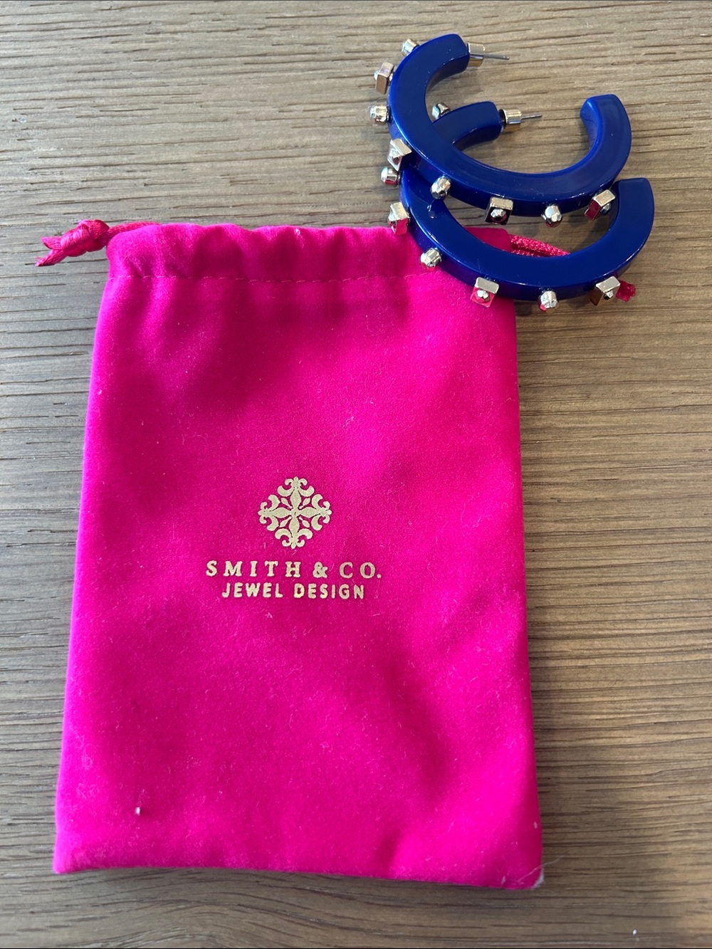 Smith & Co. City Girl Blue Acrylic Hoop Earrings